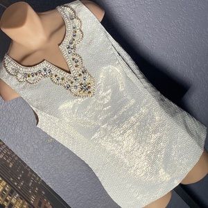 Lilly Pulitzer White Embellished Blouse